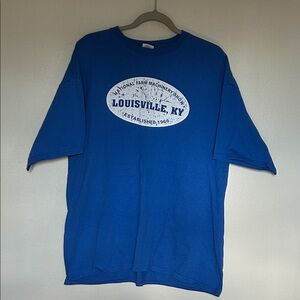 Gildan Iltra Cotton Blue Graphic T-Shirt size xl